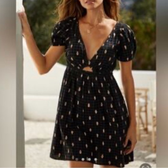 Anthropologie The Josie V-Neck Mini Dress New with tag Sizes X-Large - Picture 6 of 8